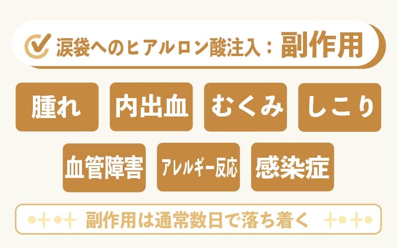 涙袋へのヒアルロン酸注入の副作用