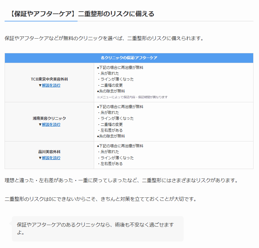 二重整形　選び方